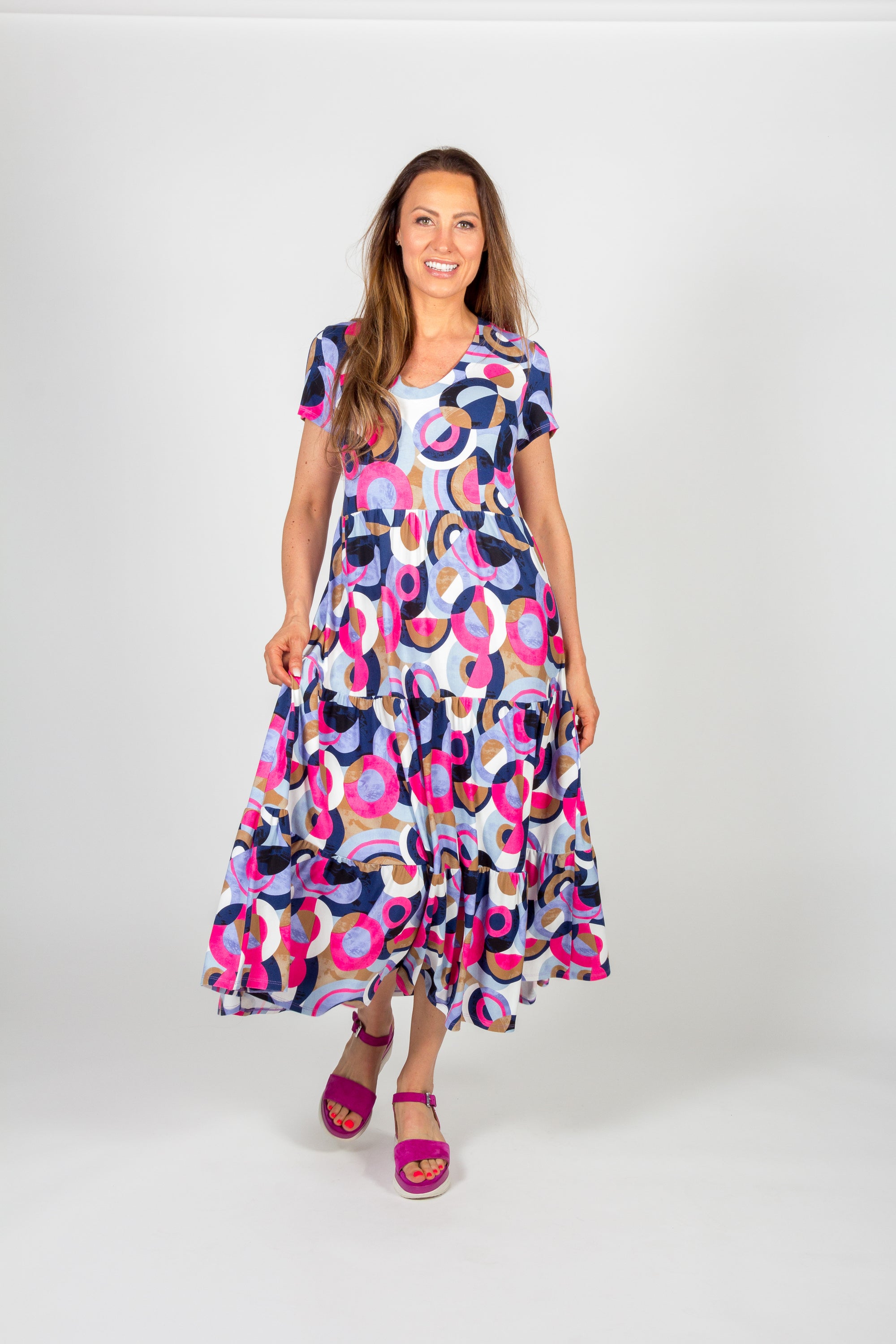 Pure Essence Maxi Dress | Pink/Navy