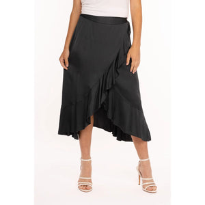 Made in Italy Ruffle Skirt | Anthracite + Violet