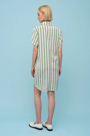 Astrid Rose Dress | Green Stripe