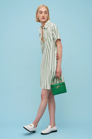 Astrid Rose Dress | Green Stripe