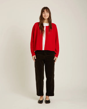 Naif Filla 100% Merino Wool Cardigan | Red