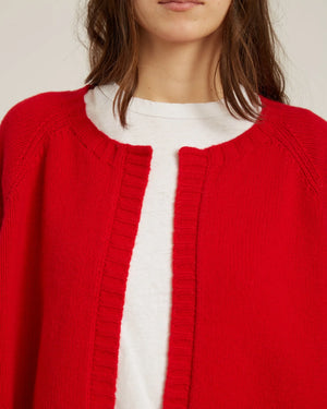 Naif Filla 100% Merino Wool Cardigan | Red
