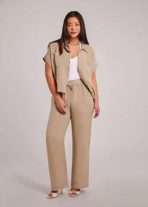 Second Yoga Jeans Belted 100% Linen Pants | Sand