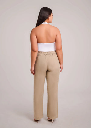 Second Yoga Jeans Belted 100% Linen Pants | Sand