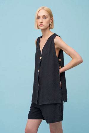 Astrid Beach Vest | Black