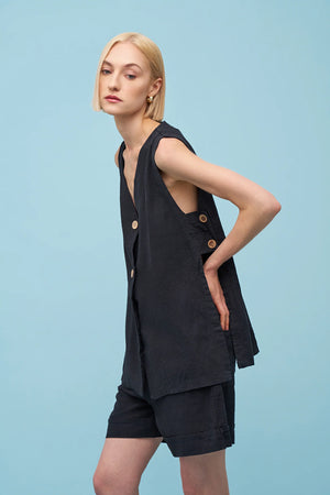 Astrid Beach Vest | Black
