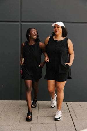 Smash & Tess Tia Shorty Romper | Black + Tiger