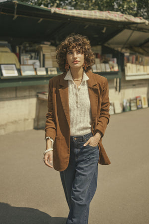 Cream Corduroy Blazer | Cobblestone & Sorrel Horse