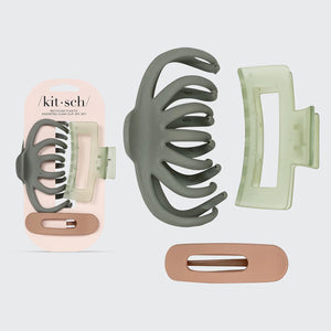 Kitsch Recycled Plastic Octopus Claw Clips 3pc Set