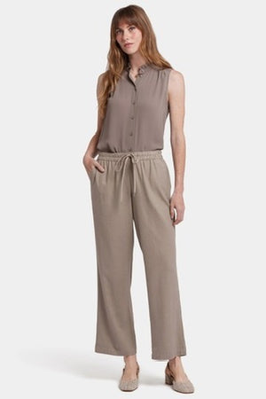NYDJ Relaxed Drawstring Pull-On Pant | Black + Saddlewood