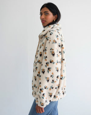 Brunette the Label Floral Sherpa Jacket