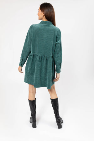 Smash & Tess Calista Corduory Mini Dress | Green