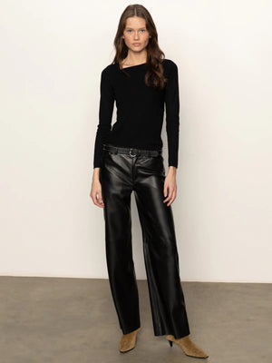 Sanctuary Long Sleeve Shoulder Twist Top | Black