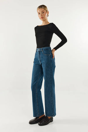 Madison The Label Caden Top | Shiraz, Black & White