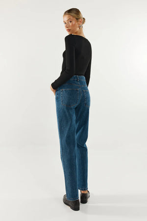 Madison The Label Caden Top | Shiraz, Black & White