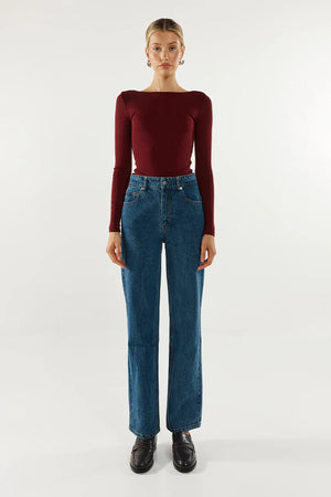 Madison The Label Caden Top | Shiraz, Black & White