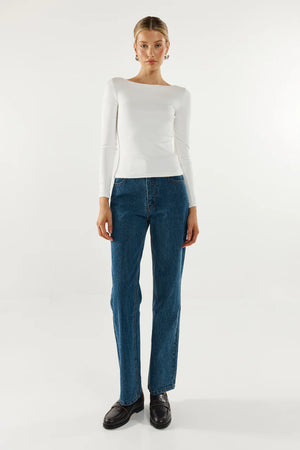 Madison The Label Caden Top | Shiraz, Black & White