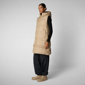 Save The Duck Animal Free Hooded Judee Vest | Black + Beige