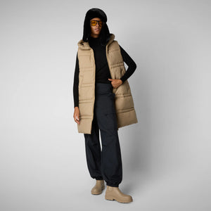 Save The Duck Animal Free Hooded Judee Vest | Black + Beige