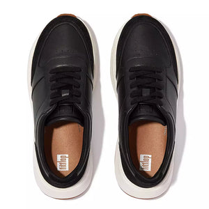 Fit Flop Leather/Suede Flatform Sneakers | Urban White + Black
