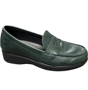 Saydo Amber Leather Loafers Green + Black