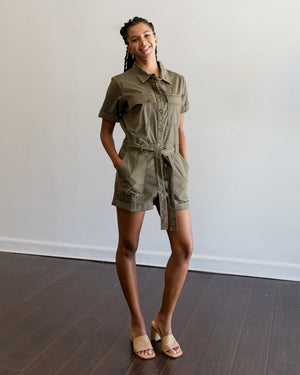 Sanctuary Eli Surplus Romper | Burnt Olive