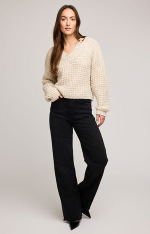 Gentle Fawn Willow V-Neck Sweater | Heather Oat