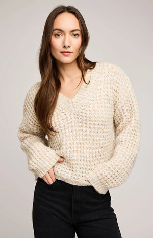 Gentle Fawn Willow V-Neck Sweater | Heather Oat