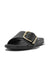 FitFlop Gracie Maxi-Buckle Leather Slides | Black