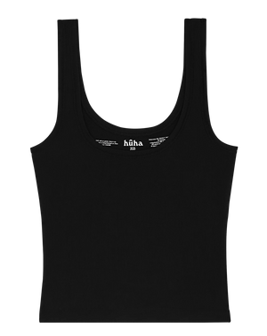 Huha Sporty Crop Tank | Black + Grey