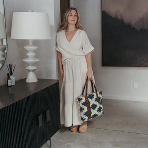 Pokoloko Crinkle Skirt Pants | Cream + Black