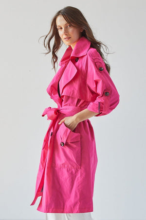 Adroit Raphael Trench Coat | Fuschia + Birch