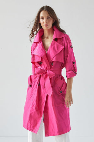 Adroit Raphael Trench Coat | Fuschia + Birch