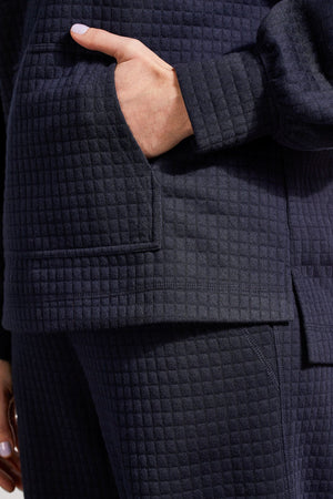 Tribal Quilted Kangaroo Pocket with Half Zip | Night Sky