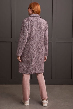 Tribal Boucle Button Front Coat | Pink