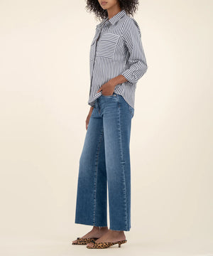 Kut From The Cloth Meg High Rise Raw Hem Denim | Toughness Wash