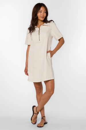 Velvet Heart Lia 100% Cotton Dress | Ecru