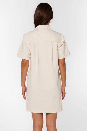 Velvet Heart Lia 100% Cotton Dress | Ecru