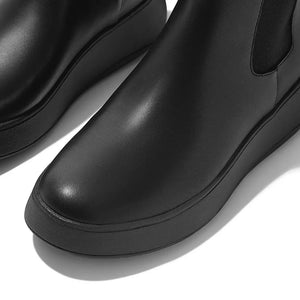 Fit Flop F-Mode Leather Flatform Chelsea Boots | Black
