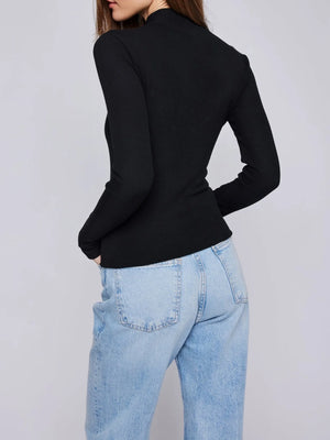 Gentle Fawn Wren Mockneck Top | Black