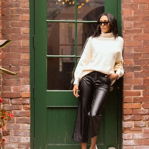 Pink Martini Faux Leather Pant | Black