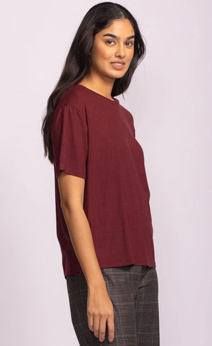 Pink Martini The Camilla Top | Burgundy, Off White & Burgundy