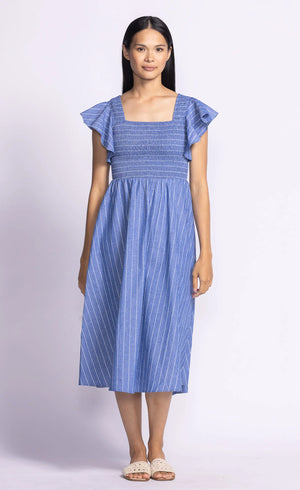 Pink Martini Camille Dress | White + Blue