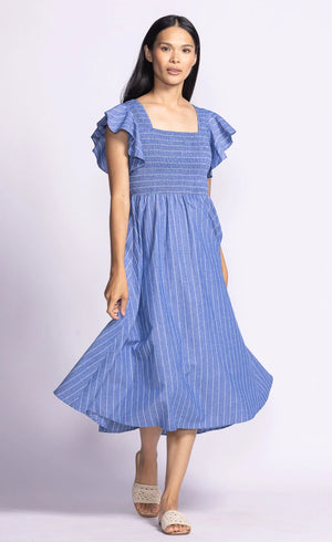 Pink Martini Camille Dress | White + Blue