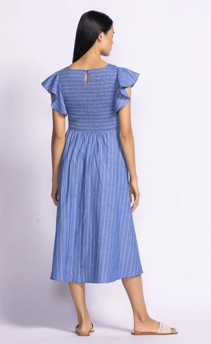 Pink Martini Camille Dress | White + Blue