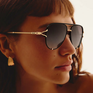 Quay "High Key Twist" Sunglasses | Black + Brown