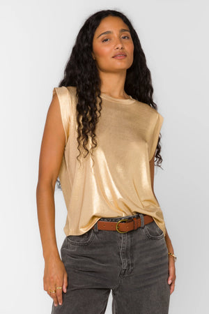 Velvet Heart Rossin Black Top | Gold