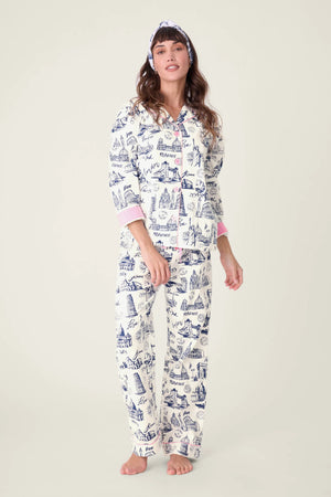 PJ Salvage Flannel Set | Cloud, Navy & Mint