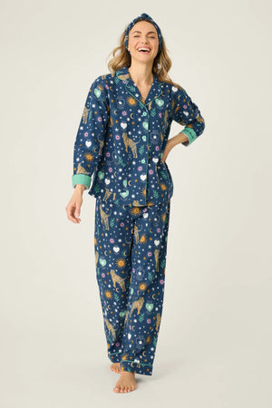 PJ Salvage Flannel Set | Cloud, Navy & Mint