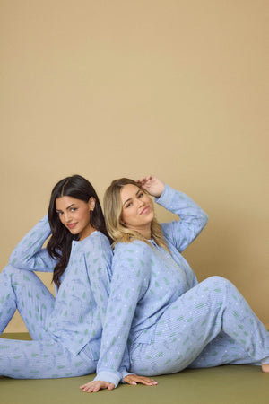 PJ Salvage Ski Jammie Classics PJ Set | Charcoal & Perriwinkle